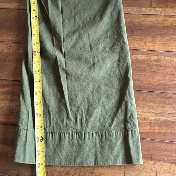 Maeve The Collette Holly Green Linen Viscose Cropped Wide Leg Pants Size 29 - Picture 7 of 15